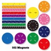 Lachilly 102 pcs Magnetic Fraction Set Colored Tiles and Circles