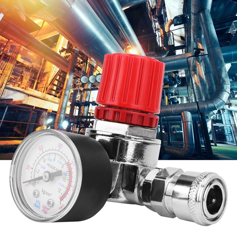 Pressure Regulator Switch Control Valve Gauge with Male-Female Connector for