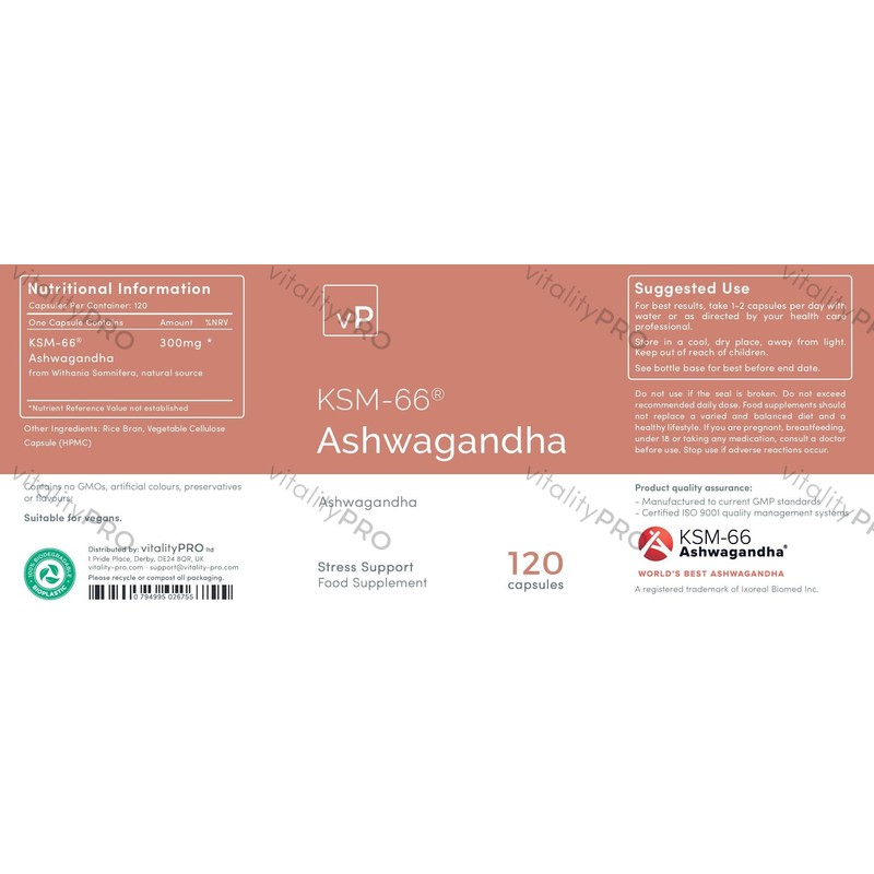 vP Vitality Pro Ashwagandha 120 Capsules x 300mg