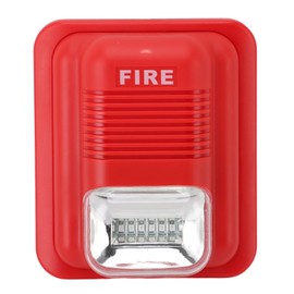 RiToEasysports Fire Alarm Sound Light 12V 24V LED Siren Easy Installation Fire Security Horn 134 × 115mm Red