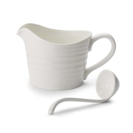 Portmeirion Home & Gifts Sophie Conran White Mini Sauce Jug and Ladle Set (White,18.5 x 11 x 13 cm)