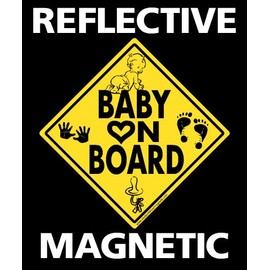 Baby on Board Magnet Reflective Magnetic Vehicle Sign