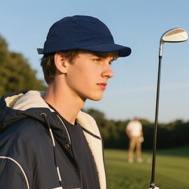 Clakllie Quick-Drying Short Brim Cap for Men Women Lightweight Baseball Cap with Short Peak Waterproof Running Dad Caps, CDGE-BSSQ2505-Navy Blue, Unit size