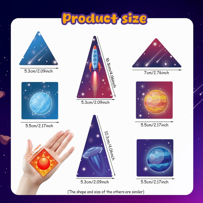Space Rocket Magnetic Tiles Set, 58Pcs Magnatiles for Kids, Magnet