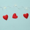 QUARKZMAN Heart Shaped Felt Pom Pom Hearts for Valentine's Day,