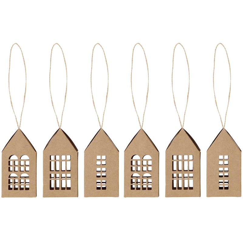 6 x Kraft Paper Houses 7 x 5 x 5