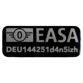 Roboterwerk - Drone License Plate 20 x 8 mm with EASA Drone Class C-0 for DJI Flip, DJI Neo and DJI Mini Series | Black or Silver | EASA Compliant Aluminium Shield