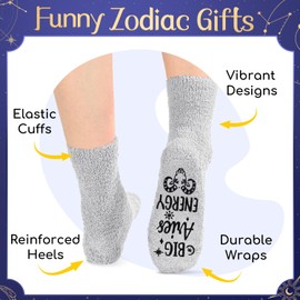 HAPPYPOP Aries Gifts for Men - Astrology Constellation Horoscope Gifts, Funny Space Galaxy Aries Socks