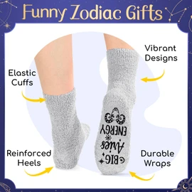 HAPPYPOP Aries Gifts for Men - Astrology Constellation Horoscope Gifts, Funny Space Galaxy Aries Socks