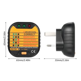 Socket Tester Portable Plug Outlet Circuit Tester Polarity Voltage Tester Socket Finder Electric Socket Outlet Voltage Tester Outlet Detector