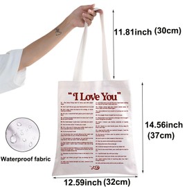 BWWKTOP Singer Album Canvas Tote Bag Singer Fans Gift Song Lyrics inspired Shoulder Bag For Women, I Love You Tg, One Size