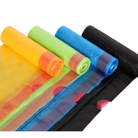 vesipafly 5 galones Cordón Bolsa de basura, colorido pequeña cocina Waste Basket bolsas, fuerte bolsa de basura bolsas de basura para el hogar, cocina, cuarto de baño, oficina, 4 rollos/60pcs, Colorido, 4