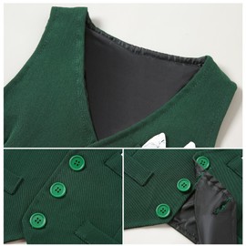 Baby Boy Clothes Outfit Suits, Infant Gentleman Long Sleeve Romper Jumpsuit+Pants+Bow Tie Formal Tuxedo Clothing Set for Boys (Green, 18-24 Months)