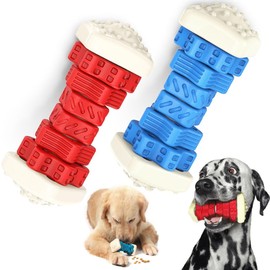 Genérico Dog Toys, Indestructible Dog Teether, Stress Relief Dog Toy, Cleaning Chew Toy, 2 in 1 Dental Cleaning Anti-Stress, Bone Shape Toy (Blue)