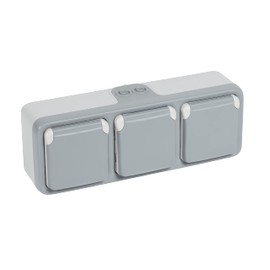 legrand 191515 Plexo Triple Socket for Flush-mounting, Gray