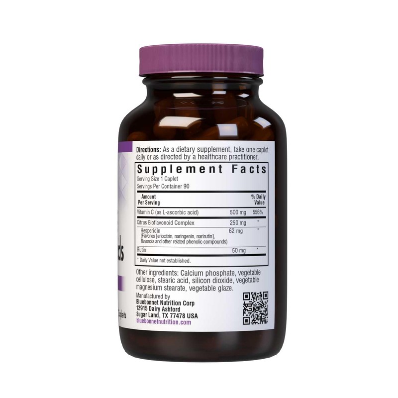 BlueBonnet Nutrition C-500 mg & Bioflavonoids, 90 Caplets, 90 Servings