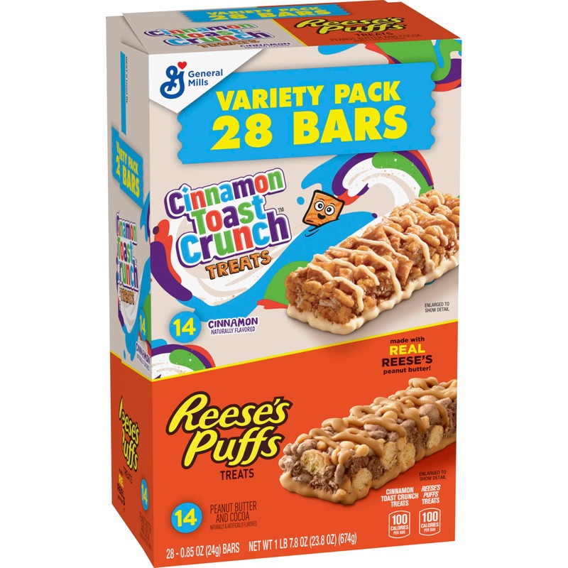 Cinnamon Toast Crunch and REESE'S Puffs Cereal Treat Bars Variety