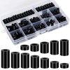 345 Pcs Nylon Plastic Spacers, Black, Durable Insulation, Multi-Size Spacers