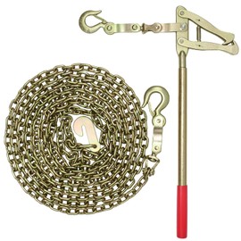 Zwinz Heavy Duty Galvanized Steel Wire Fence Stretcher Tool, Wire Tensioner with 20FT Chain, 2000 LBS Load Capacity Wire Puller for Farm, Ranch, Garden, Fence Repair(1 PC)