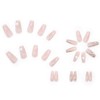 24Pcs White Rose Press on Nails 3D Flower Fake Nails