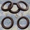 28mm x 45mm Walnut Curtain Rings Effect Drapery Pole Rod