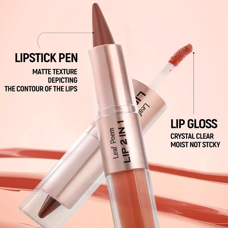 2-in-1 Double-Ended Matte Lip Liner Lipstick & Lip Gloss Duo