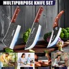MDHAND Butcher Knife Set, 8PCS Butcher Cleaver Knife Set for