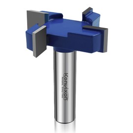 Konvixon 4 Flute CNC Spoilboard Surfacing Router Bit, 1/2 inch Shank, 2-Inch Cut Diameter & 1/2-Inch Cut Length, Slab Flattening Router Bit Planing Bit Wood Milling Cutter Planer Woodworking Tool