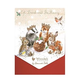 Wrendale Designs by Hannah Dale - The Christmas Party - Christmas Notecard Set - Pack of 8
