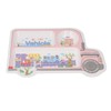 Kids Dinner Plate with Spoon Bamboo Fiber Divided Plates Cartoon