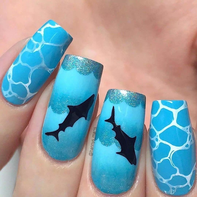 Whats Up Nails Shark Stencils for Nails, Nail Art, Nail