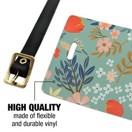 Margarida Flowers Luggage ID Tags Suitcase Carry-On Cards - Set of 2