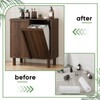 Smuxee Double Tilt Out Laundry Hamper Cabinet, Walnut Hidden Laundry