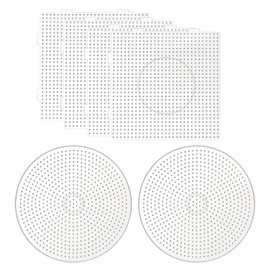 6Pcs Fuse Beads Boards 5mm,Transparent Beads Pegboard,Large Round Square Bead Boards for Children DIY Handmade Products
