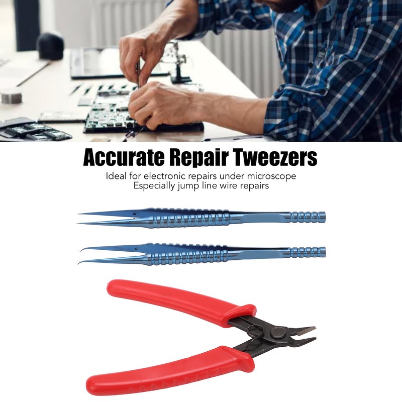 Repair Tweezers Pliers Accurate Electronic Electrician Tool Kit for Mobile