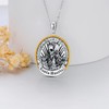 SLIACETE 925 Sterling Silver Santa Muerte Necklace for Women La