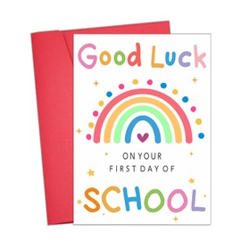 Back to School Cards for Kids, Back to School Essentials for Teen Girls Boys, First Day of School Card, Dorm Room Essentials for Girls, Sch-ool Supplies High School, Good Luck Card for Daughter Son