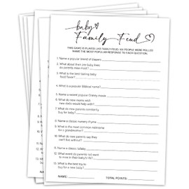 Family Feud Baby Shower Game 30pcs & 1pcs Answer Cards, Baby Shower Game Cards for Boy Girl, Gender Neutral Party Games Activities/BB005