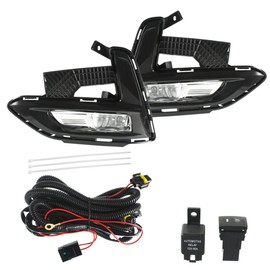 marddpair Left & Right Fog Lights Assembly Replacement for 2020 2021 Nissan Sentra with Bulbs+Front Bumper Fog Light Covers+Harness Switch Kit Driving Lamps Fog Lights (Driver & Passenger Side)