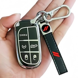 Car Key fob Cover Soft TPU Material Key fob case car Key Accessories Compatible with Challenger Charger Dart Durango Journey ram and More (Style 1)