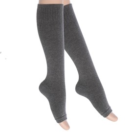 SocksLane Toeless Cotton Compression Socks for Women & Men. 15-20 mmHg Knee-High Support - 1 pair