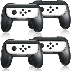 Gepicest Switch Accessories Grip Holder for Joycon Controller Compatible with Switch Handheld Remote, Kit Set Grips Holder for Dual Joycon Remote Controller Black 4 Packs