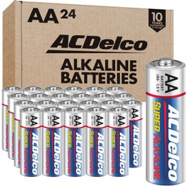 ACDelco 24-Count Double AA Batteries, Maximum Power Super Alkaline Battery for Home and Office, 10-Year Shelf Life, Reclosable Packaging