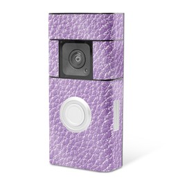 MightySkins Glossy Glitter Skin Compatible with Ring Video Doorbell Plus - Purple Pleather | Protective, Durable High-Gloss Glitter Finish | Easy to Apply