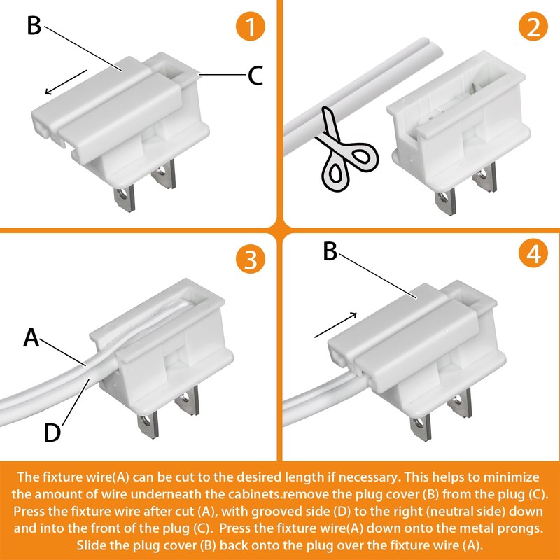 LUMILAND Wired LED Puck Lights (2.7Wx5) Plug-in Lighting Warm White,