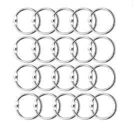 Anneaux de Reliure Livre en Métal 20 mm Binder Rings, Pack of 20 Binder Rings for Memo Tray, Name Tags, Photo Album and Key Rings