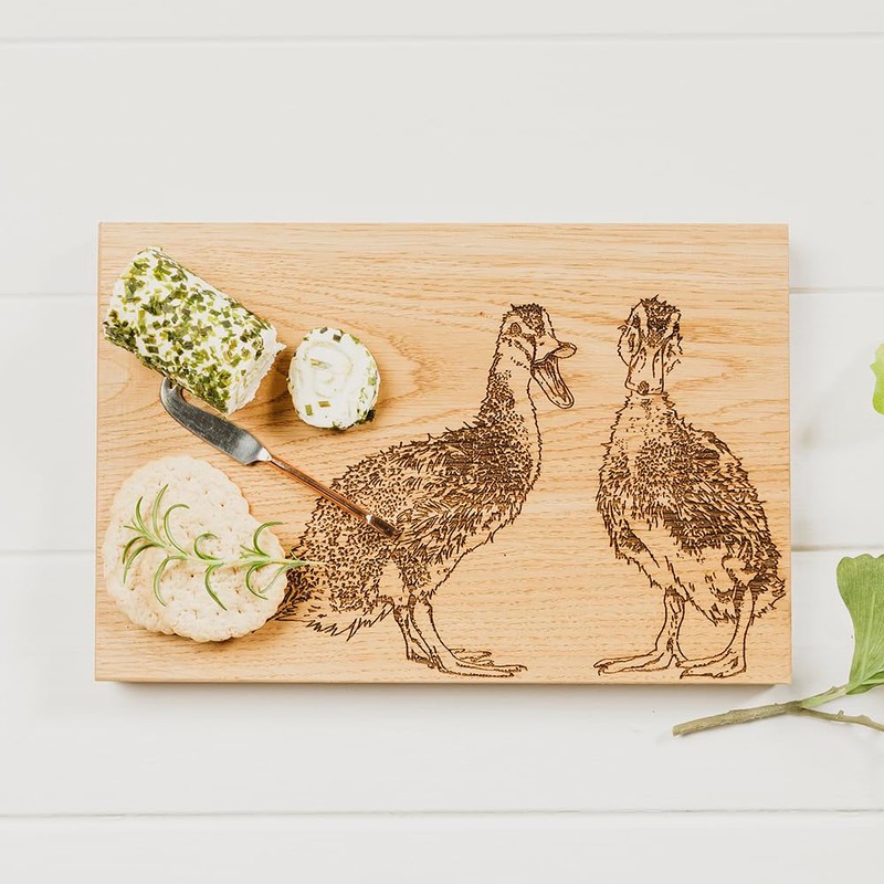 Selbrae House Oak Cutting Board. Quacking Ducks Design. Practical, Durable,