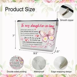 rizotus Makeup Bag - To My Daughter-in-law, Wedding Gift for Her, Women, Future Daughter-in-law, Bride, Bridal, Multifunction Makeup Bag Purse, Toiletry Makeup Bag Pouch Travel Accessories -06
