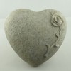 Trauer-Shop Decorative Heart with Rose for Laying, Stone Look Polyresin,