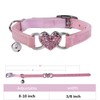 WDPAWS Heart Bling Cat Collar with Safety Belt and Bell